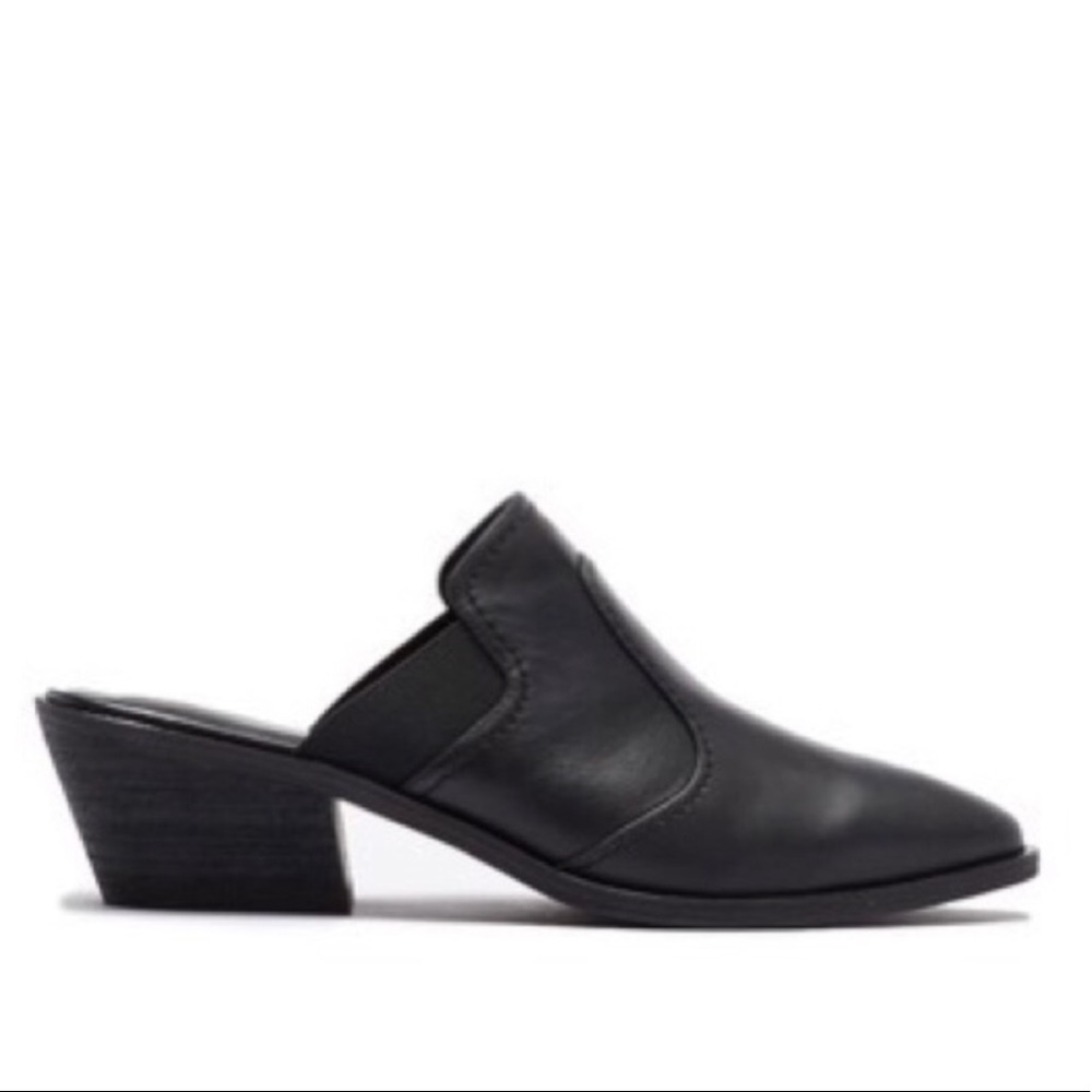 Joie Aideen Black Leather Slide Mule - 7